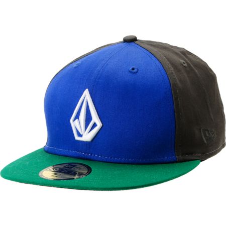 Volcom Full Stone Blue, Green & Charcoal Fitted Hat