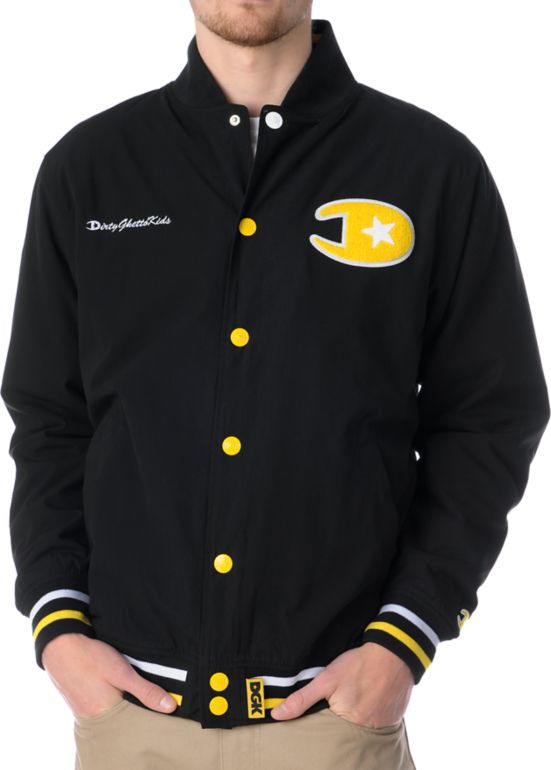 DGK Ghetto Champs Black & Yellow Varsity Jacket.