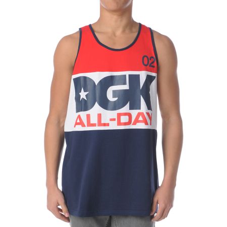 DGK All Day Sport Red, White & Blue Tank Top 