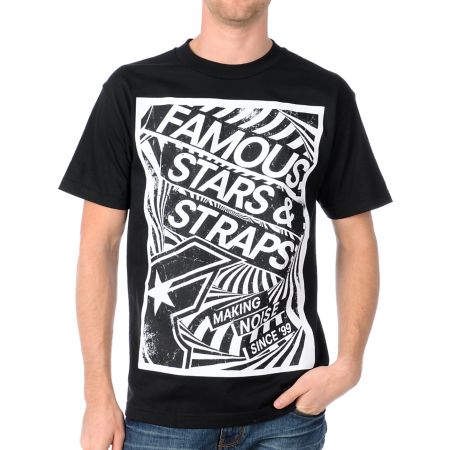 Famous Stars & Straps Raise Up Black Tee Shirt