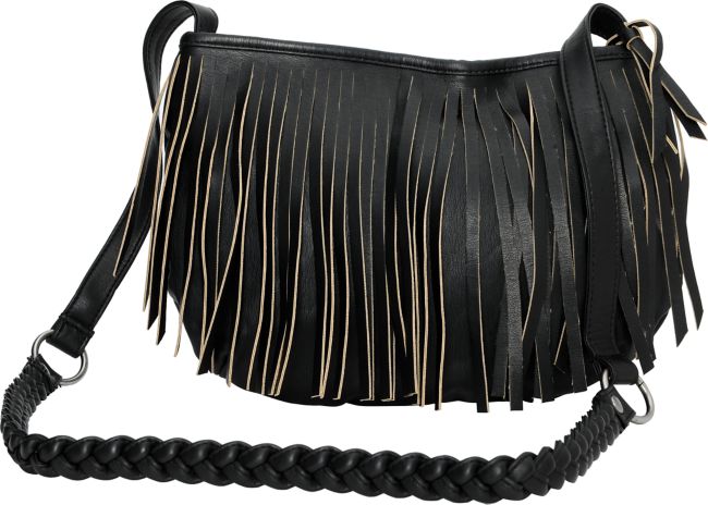 Vans Fringed Up Black Cross-Body Purse