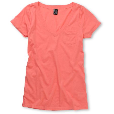 Zine Girls Georgia Peach V-Neck Tee Shirt