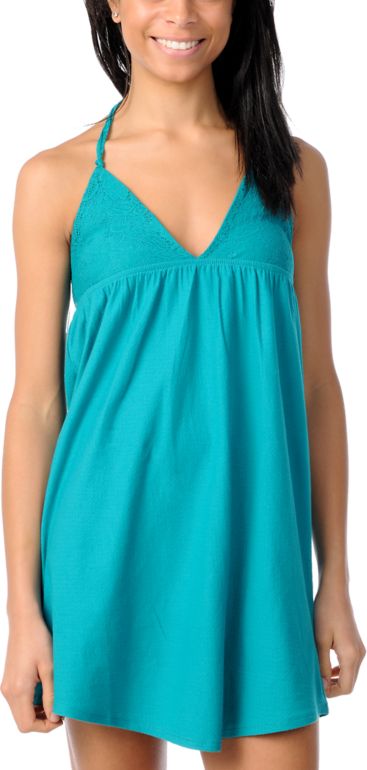 Billabong Girls Green Tide Teal Dress