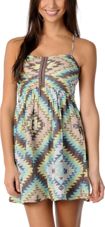 Billabong Davenport Pastel Tribal Woven Dress