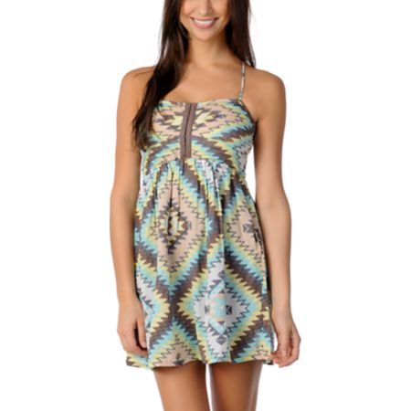 Billabong Davenport Pastel Tribal Woven Dress