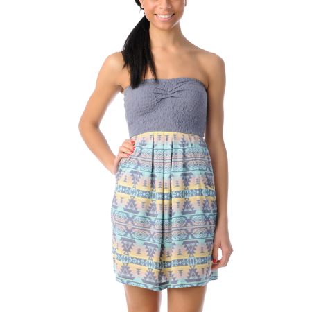 Billabong Light As A Feather Grey Knit Dress