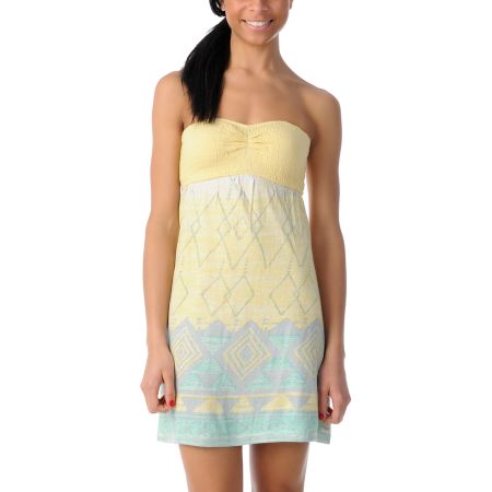 Billabong Dreamin On Yellow Knit Dress