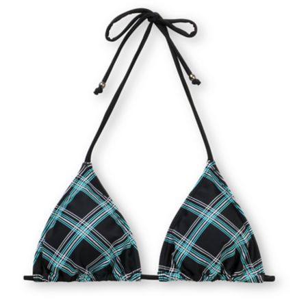 Empyre Girls Madison Black Plaid Triangle Bikini Top