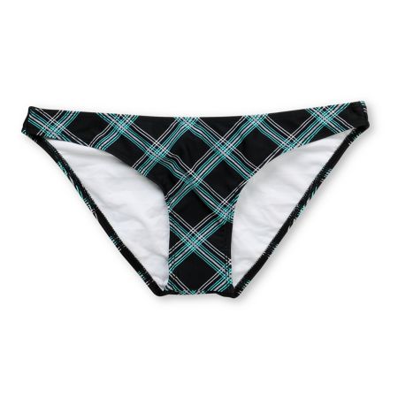Empyre Stilt Black Plaid Cinched Basic Bikini Bottom