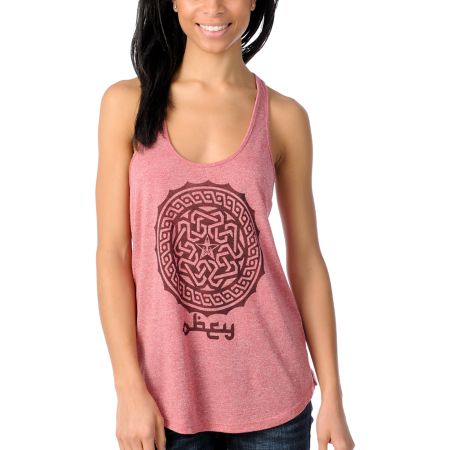 Obey Girls Kalifa Red Mock Twist Tank