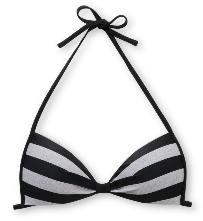 Empyre Girls Variant Black & Grey Striped Molded Cup Bikini Top