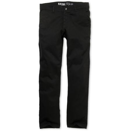 KR3W K Slim Twill Black Slim Fit Chino Pants