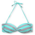 Empyre Girls Swivel Turquoise Striped Bandeau Bikini Top