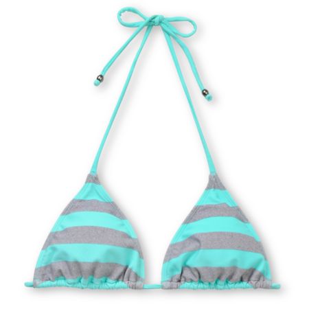 Empyre Girls Madison Turquoise Striped Triangle Bikini Top