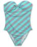 Empyre Girls Colella Turquoise Striped Bandeau Swimsuit