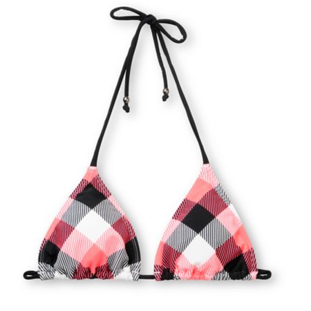 Empyre Girls Madison Coral Plaid Triangle Bikini Top