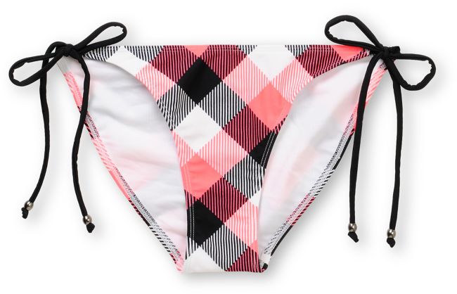 Empyre Girls Henne Coral Plaid Tieside Bikini Bottom
