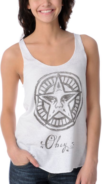Obey Star Script Track Tank Top