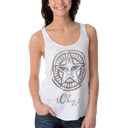 Obey Star Script Track Tank Top