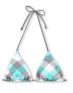 Empyre Madison Turquoise Buffalo Plaid Triangle Bikini Top