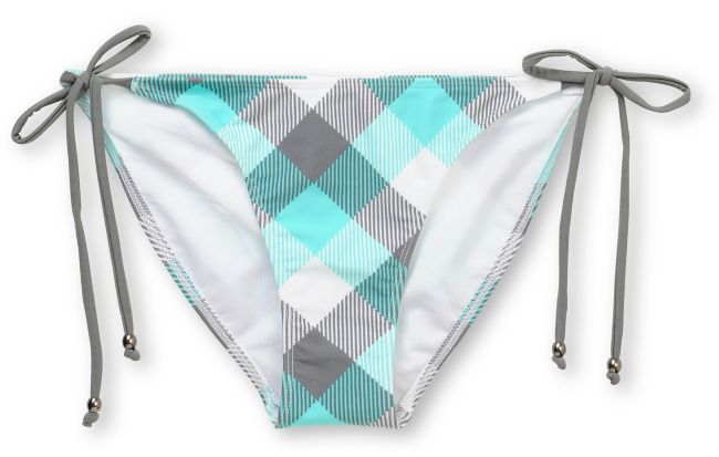 Empyre Henne Turquoise Buffalo Plaid Tie Side Bikini Bottom