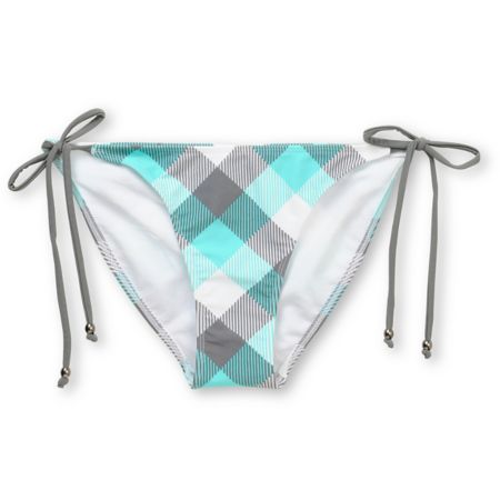 Empyre Henne Turquoise Buffalo Plaid Tie Side Bikini Bottom