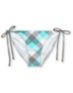 Empyre Henne Turquoise Buffalo Plaid Tie Side Bikini Bottom