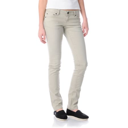 Empyre Girls Hannah Khaki Twill Skinny Jeans