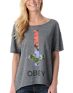Obey Girls Salem Spring Charcoal Low Back Tee Shirt