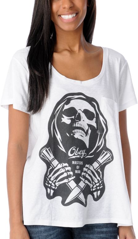 Obey Girls Masters of War Oversized Tri-Blend Tee Shirt