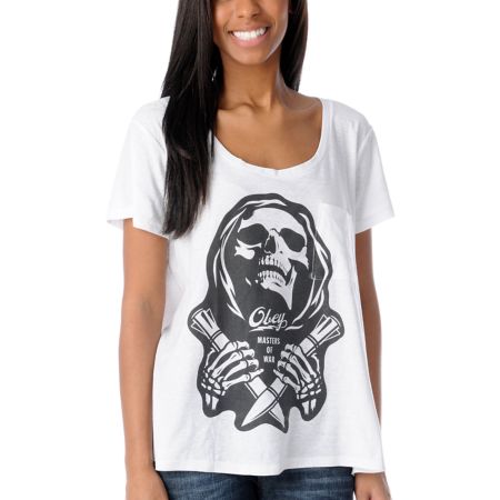 Obey Girls Masters of War Oversized Tri Blend Tee Shirt