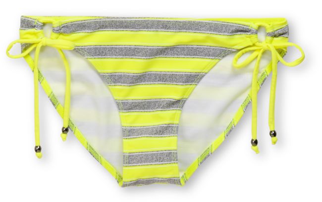 Empyre Girls Riggin Neon Yellow & Grey Stripe Tunnel Bikini Bottom