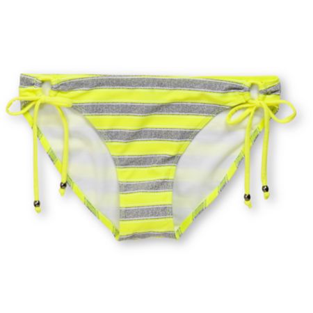 Empyre Girls Riggin Neon Yellow & Grey Stripe Tunnel Bikini Bottom