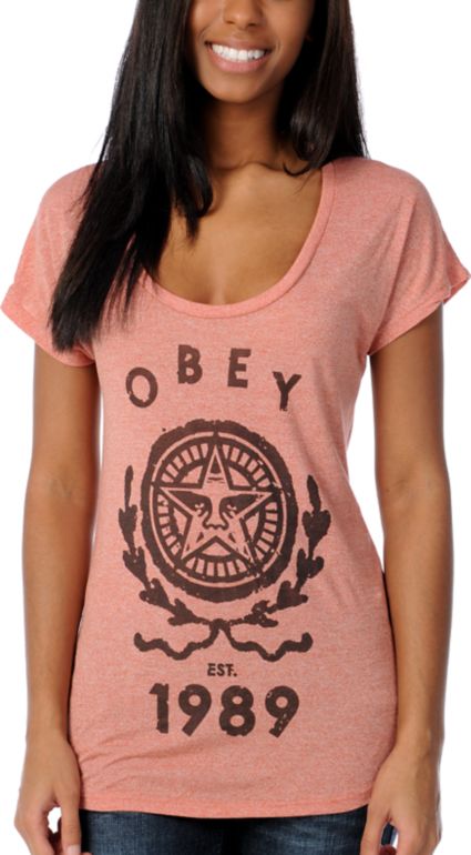 Obey Books Dissent Red Mock Dolman Top