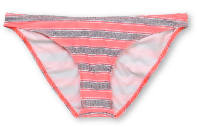 Empyre Girls Stilt Coral & Grey Striped Cinch Bikini Bottom