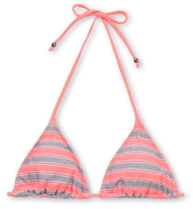 Empyre Girls Madison Coral Striped Triangle Bikini Top
