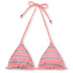 Empyre Girl Madison Coral Striped Triangle Bikini Top