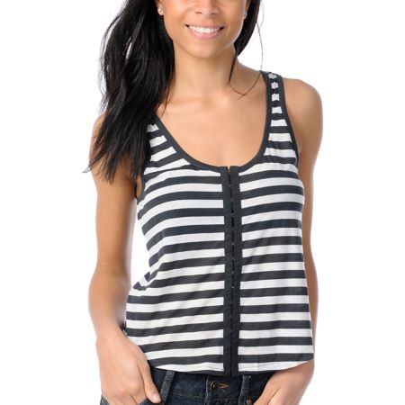 Billabong Sugar Shacked Striped Crop Tank Top