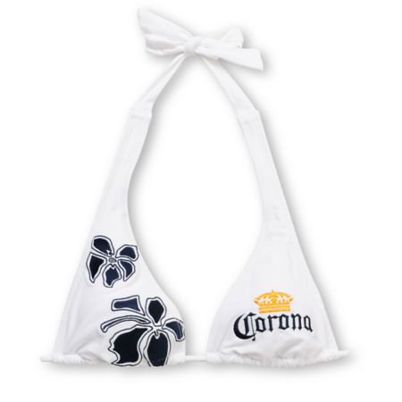 Corona Swim 5 Point White Halter Bikini Top