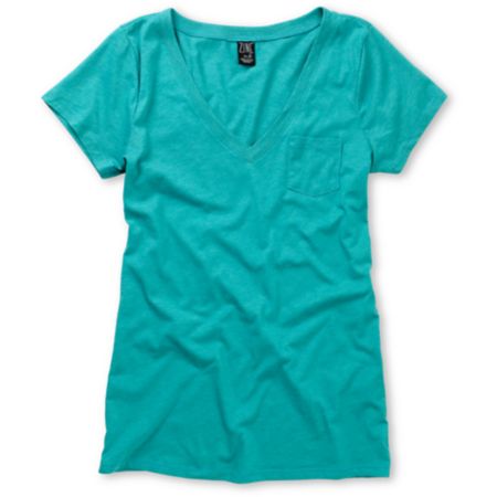 Zine Girls Bluegrass Green V-Neck Tee Shirt