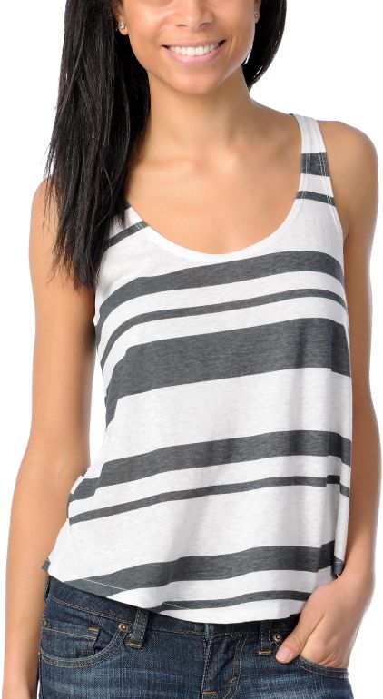Billabong Girls Dearly Charcoal Loose Fit Crop Tank
