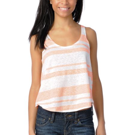 Billabong Girls Dearly Coral Loose Fit Crop Tank
