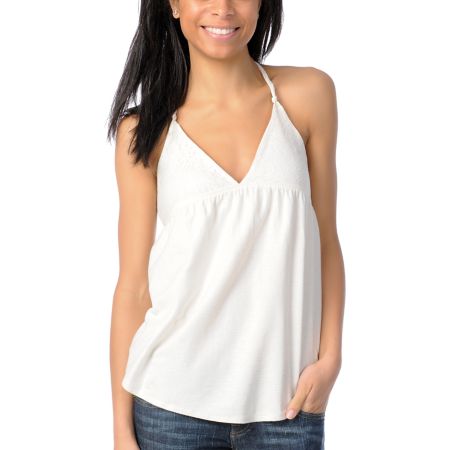 Billabong Girls Fit To Be Tied White Tank