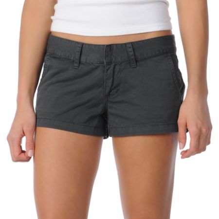 Billabong Girls Keep On Black Canvas Twill 2" Shorts