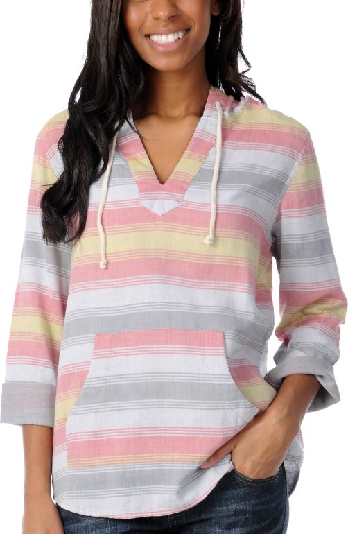 Empyre Girl Alta Peach Striped Poncho