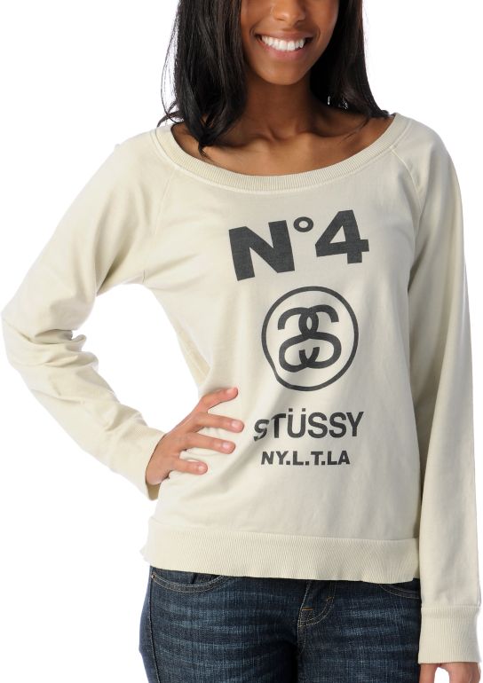 Stussy Girl No. 4 Vintage Natural Crew Sweatshirt