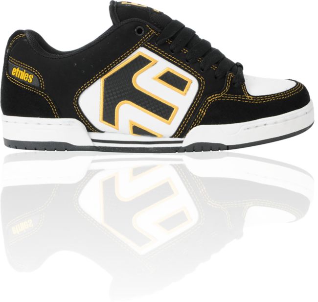 Etnies Charter Black, White & Gold Skate Shoe