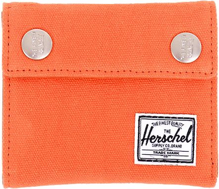 Herschel Supply George Orange Canvas & Leather Bi-Fold Wallet