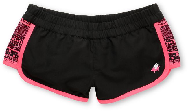 Glamour Kills Black & Pink Tribal Board Shorts