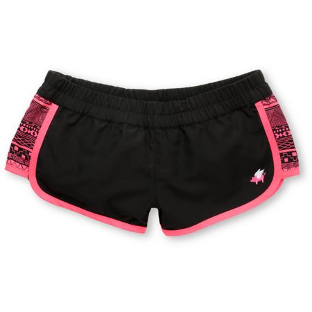 Glamour Kills Black & Pink Tribal Board Shorts